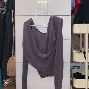 Purple Oversized Open-Back Sweater